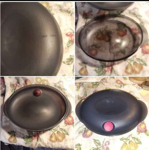 Black Red Tupperware Microwave 1.5L & 1.1L Pre-Owned Excellent - Picture 3 of 12